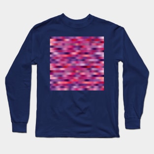 Abstract, blurred horizontal Geometric lines in fuscia pink and violet in Contemporary art style with illusional effects. Long Sleeve T-Shirt